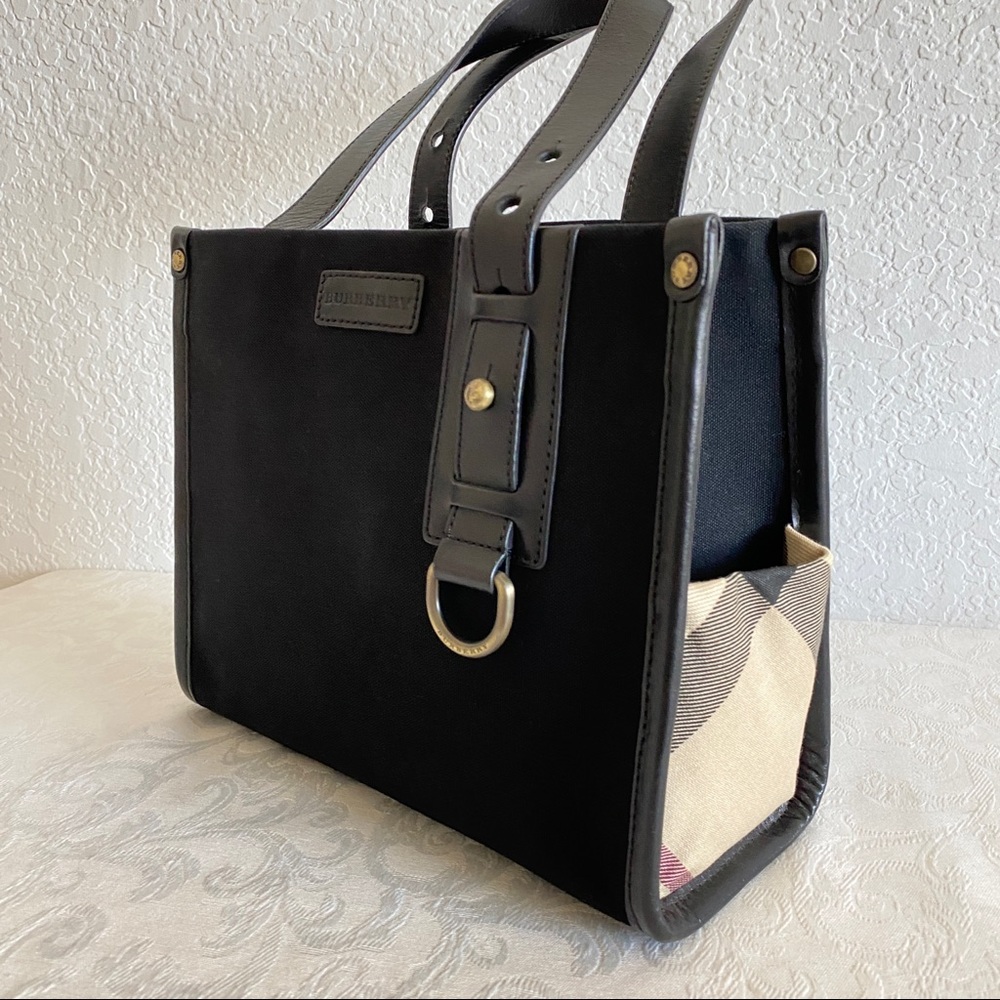 Burberry black canvas tote